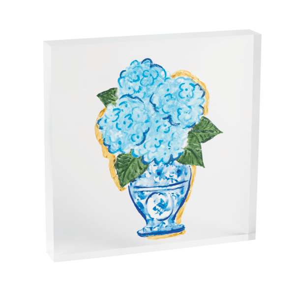 CHINOISERIE HYDRANGEA ACRYLIC PLAQUE