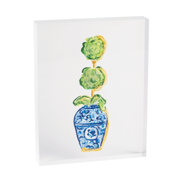 CHINOISERIE SINGLE TOPIARY ACRYLIC PLAQUE