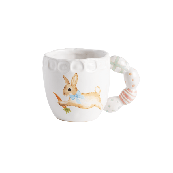 BUNNY WITH EGG CARROT HANDLE MUG