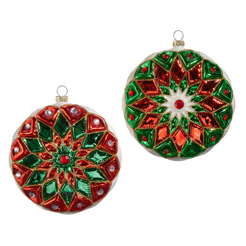 RED & GREEN STARBURST ORNAMENT