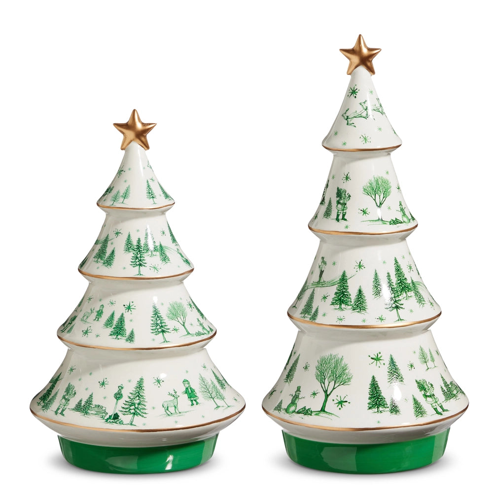 Green Christmas Scene Trees