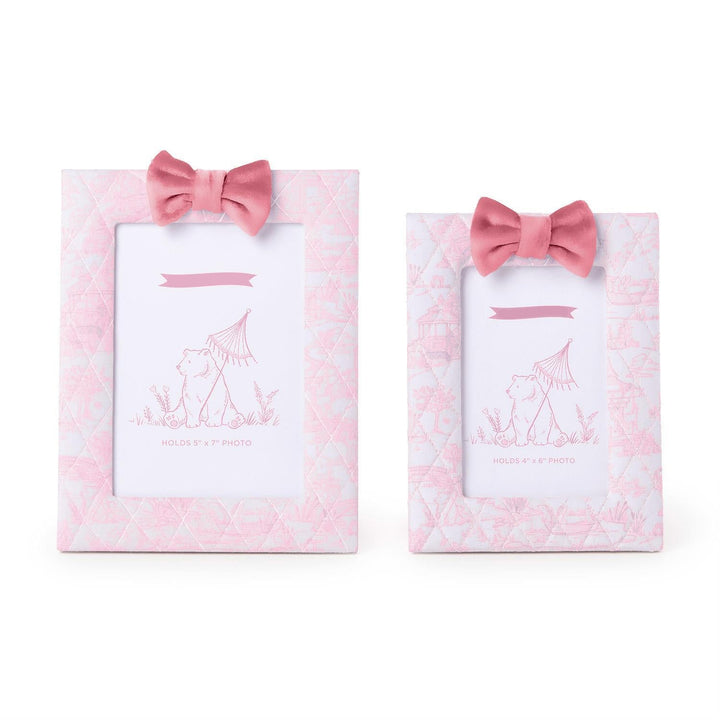 PINK ANIMAL TOILE QUILTED PHOTO FRAME