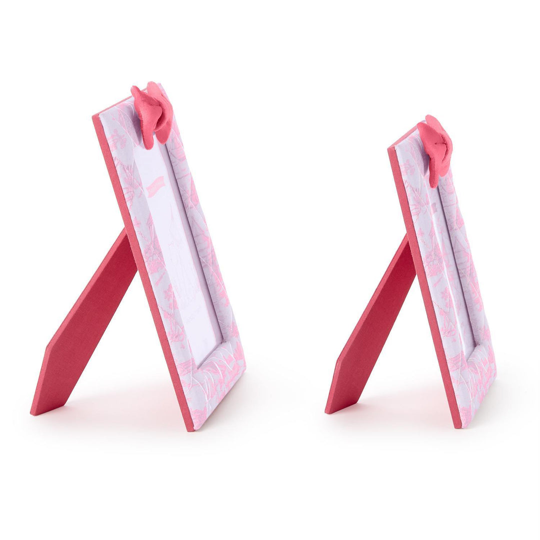 PINK ANIMAL TOILE QUILTED PHOTO FRAME