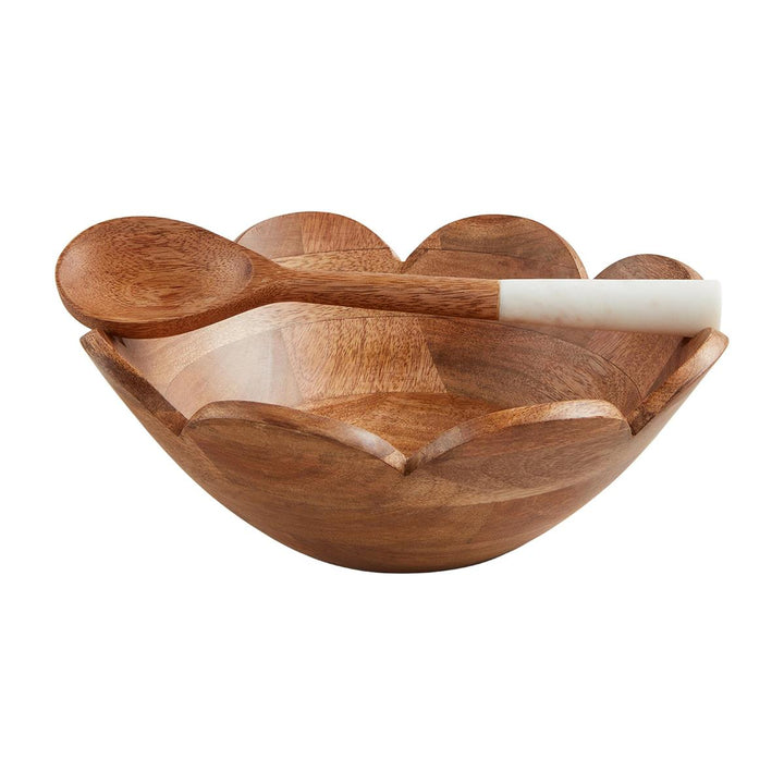 SCALLOPED BOWL & SPOON SET