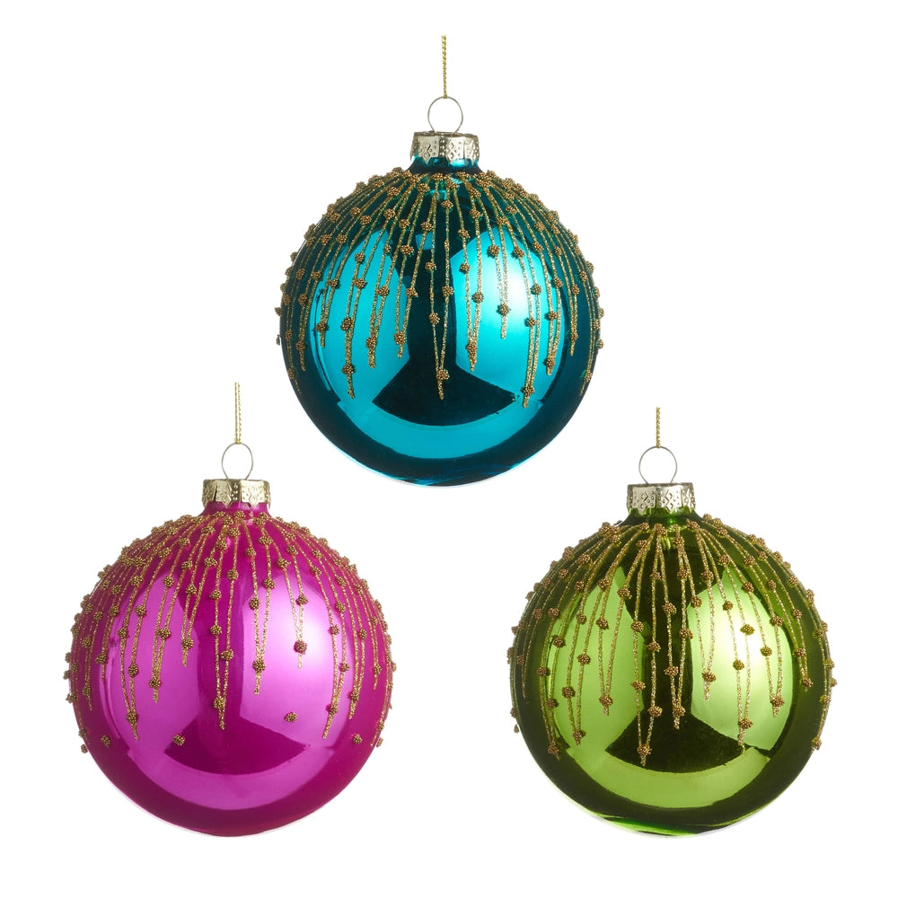 GOLD DRIP BALL ORNAMENT