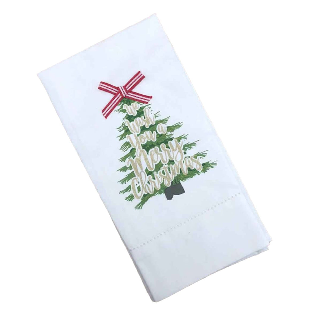 we wish you a merry Christmas hand towel with bow