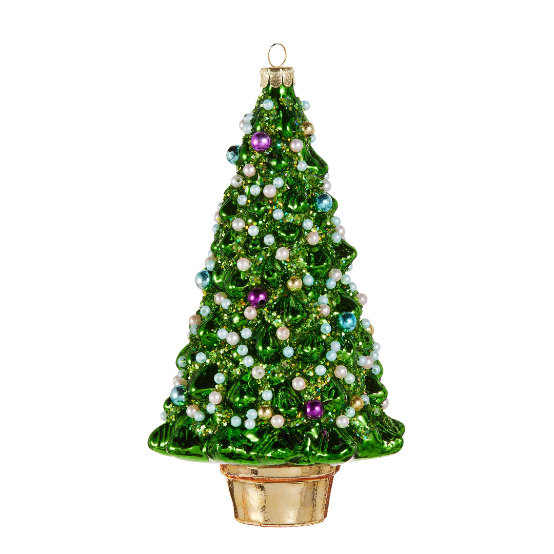 BEADED COLORFUL CHRISTMAS TREE ORNAMENT