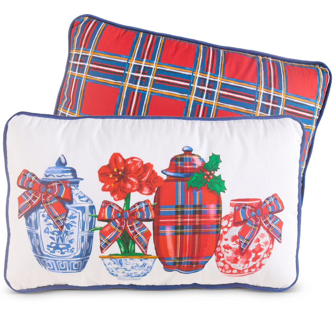 DRESSED IN PLAID CHINOISERIE LUMBAR PILLOW
