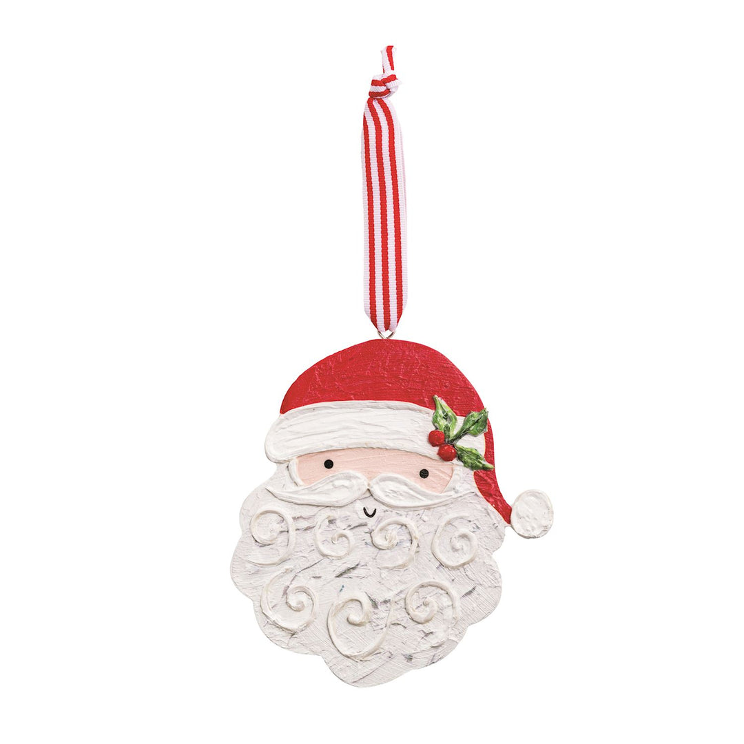 SANTA PAINTED WOOD ORNAMENT