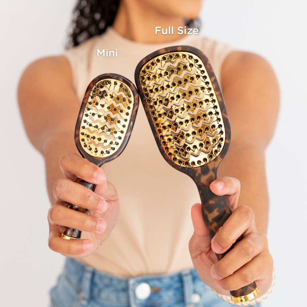 TORTOISE MINI VENTED HAIR BRUSH