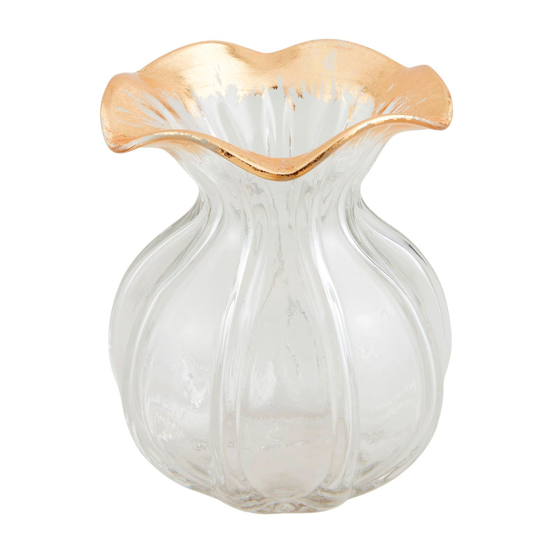 GOLD EDGE RUFFLE VASE