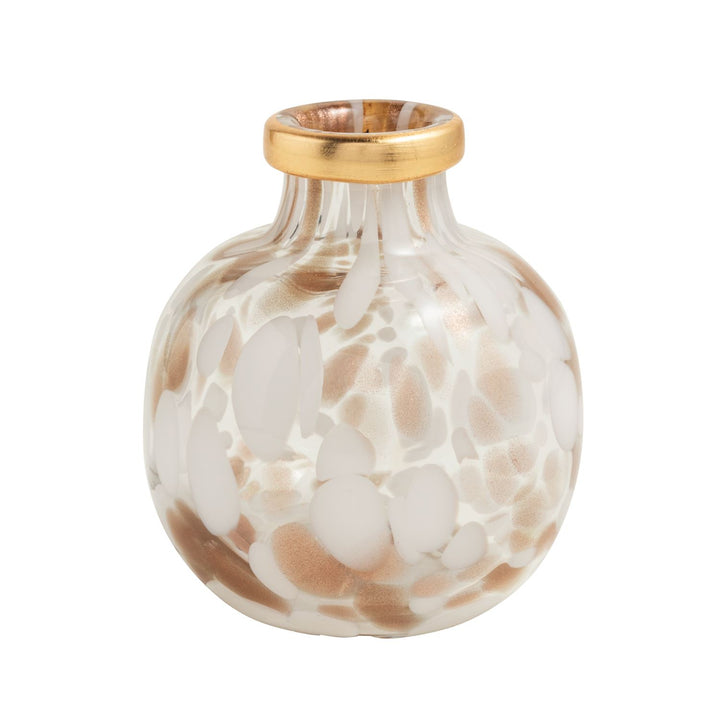 SMALL WHITE & GOLD TORTOISE VASE