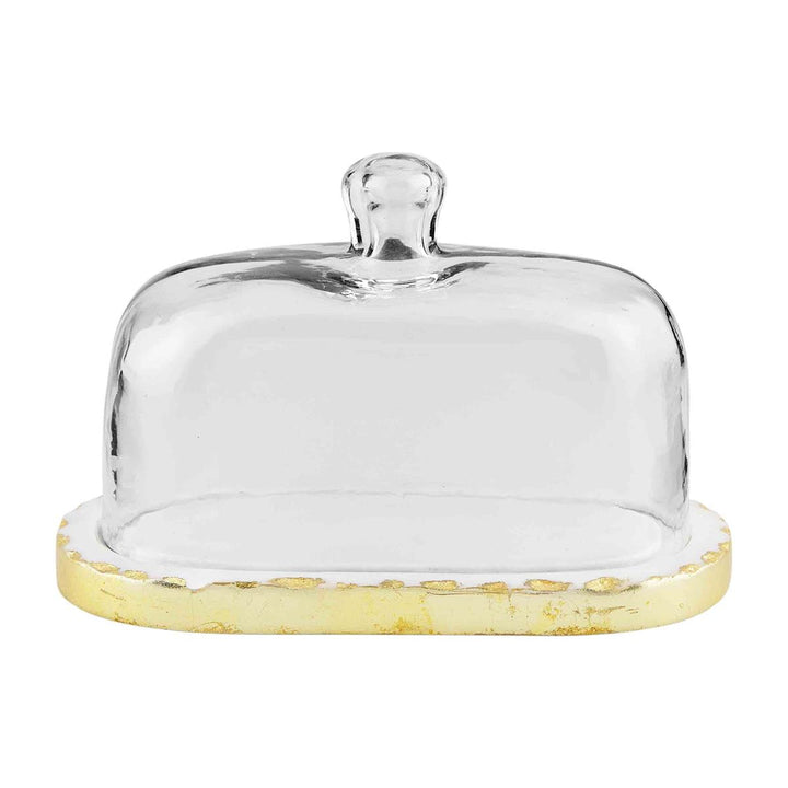 GOLD EDGE BUTTER DISH