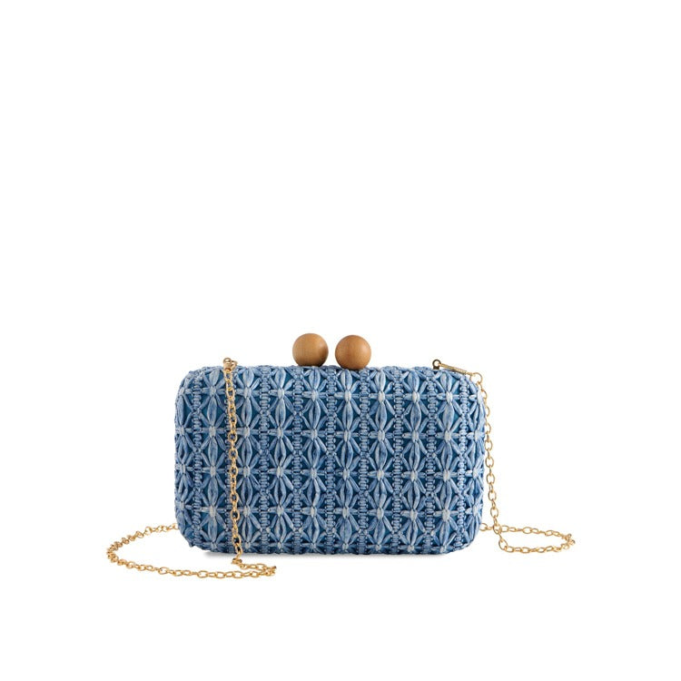 Navy Sydney Minaudière – Classic Navy Clutch Bag for Vacation and Special Occasions | Walker Boutique