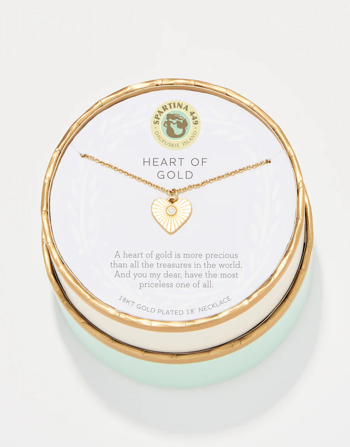 HEART OF GOLD/HEART SEA LA VIE NECKLACE