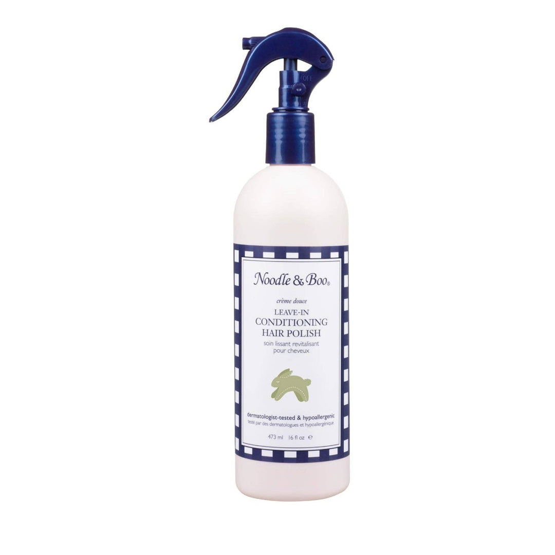 Bottle of Noodle & Boo Leave-In Conditioning Hair Polish on a white background