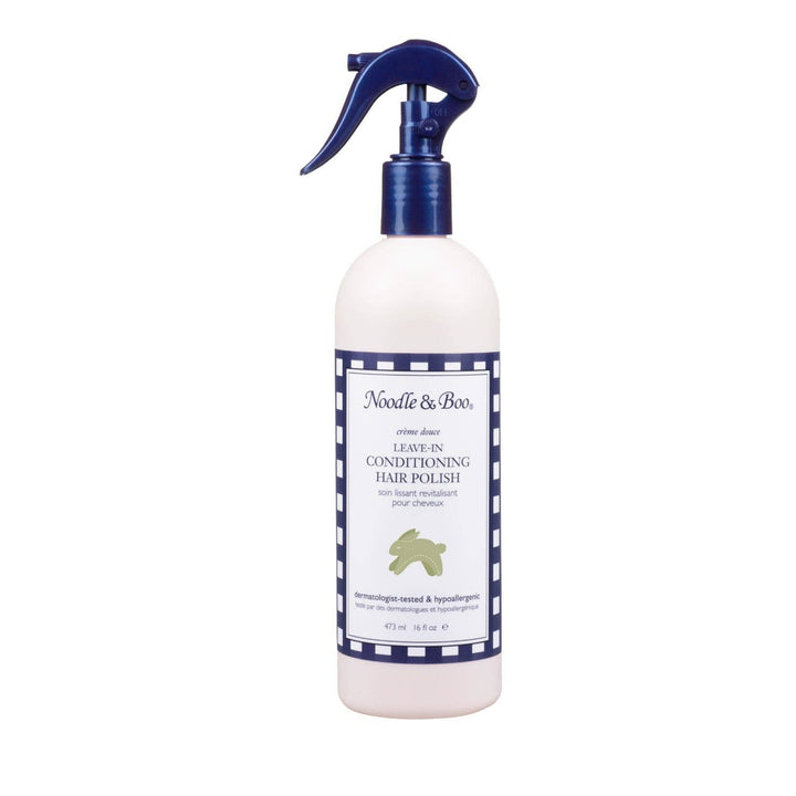 Bottle of Noodle & Boo Leave-In Conditioning Hair Polish on a white background