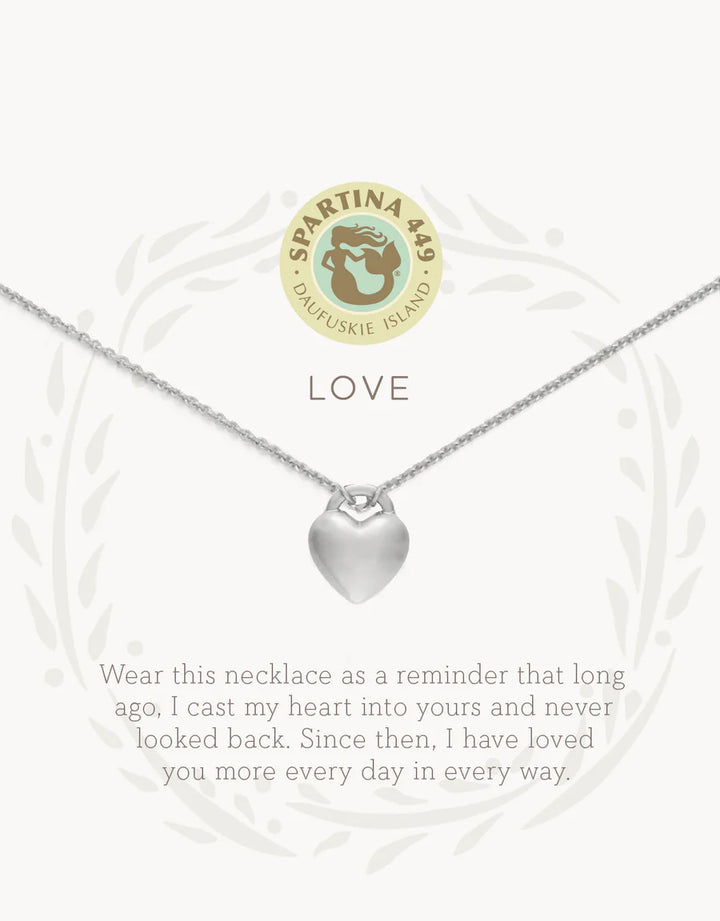 SILVER LOVE/HEART SEA LA VIE NECKLACE