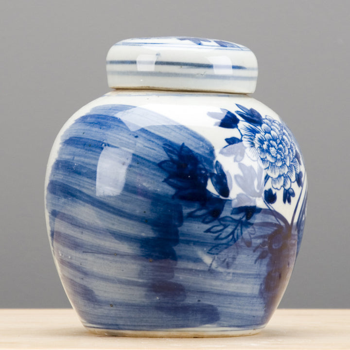 FLOWER BLUE & WHITE BULB JAR