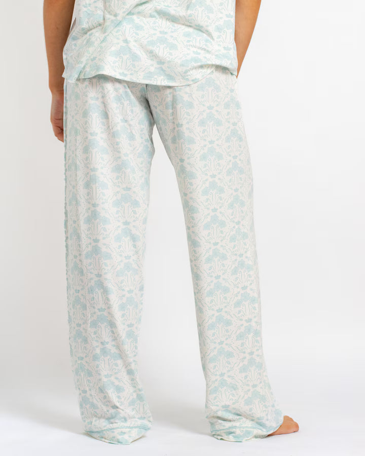 Floral patterned pajama set on a white background