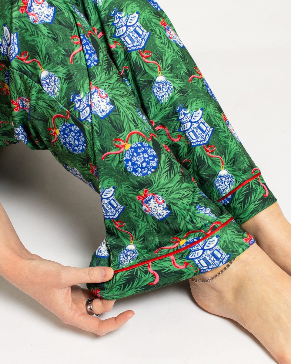 SPRUCE IT UP SHORT SLEEVE BUTTON UP & PANTS PAJAMAS SET