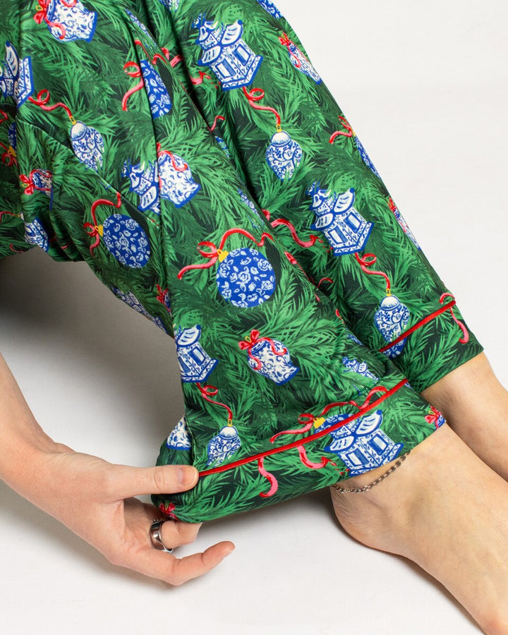 SPRUCE IT UP SHORT SLEEVE BUTTON UP & PANTS PAJAMAS SET