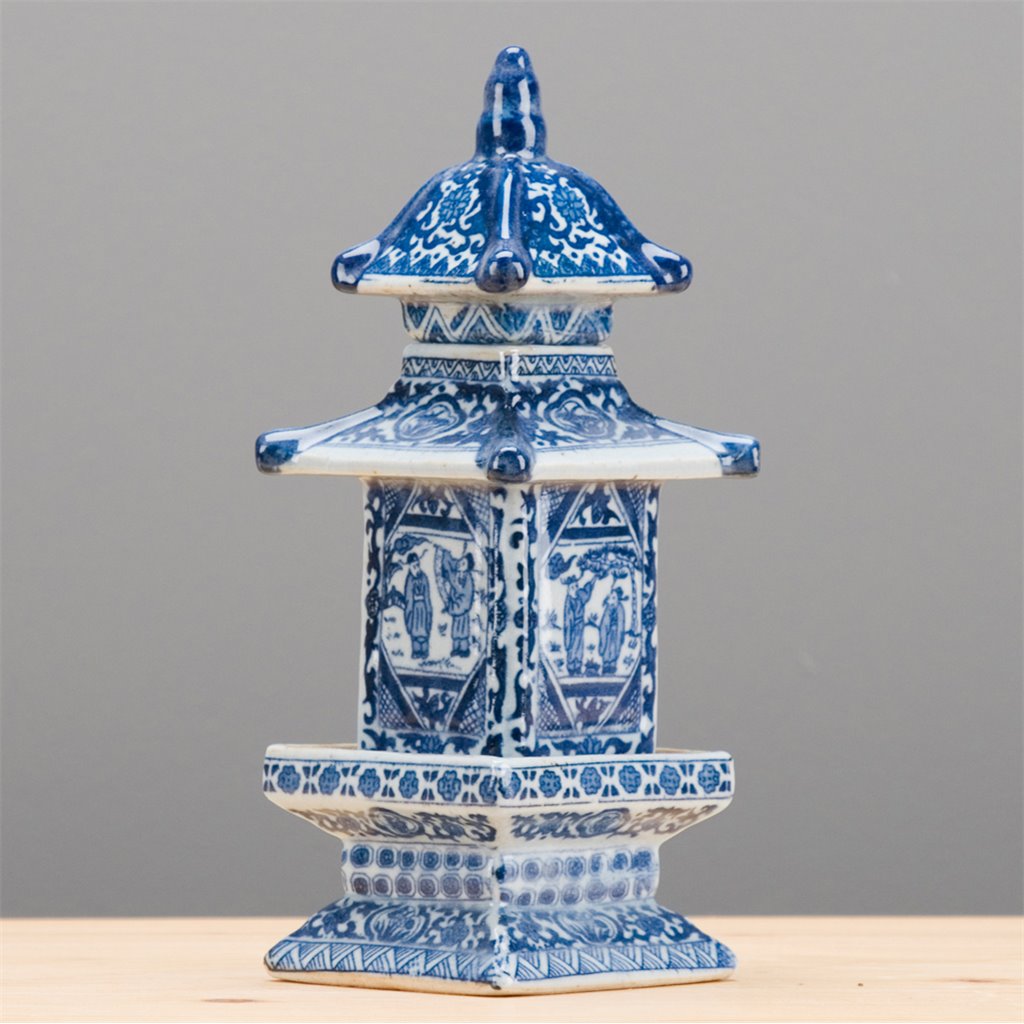 BLUE & WHITE PORCELAIN PAGODA