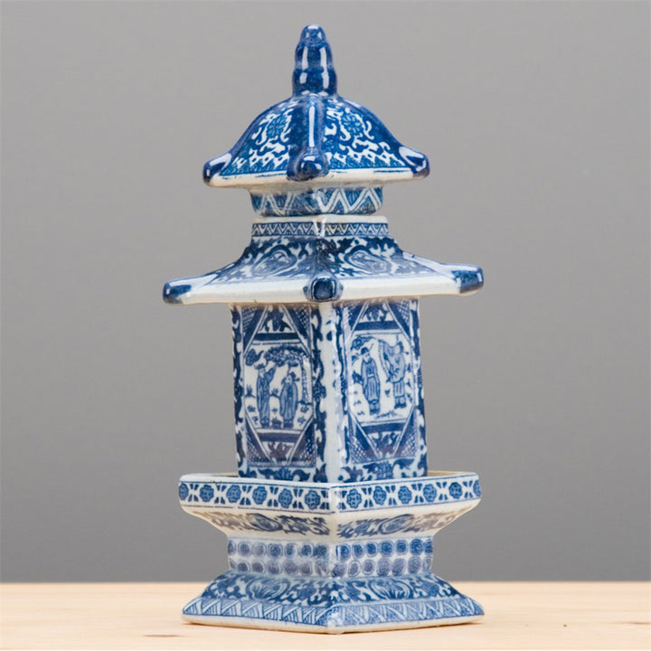 BLUE & WHITE PORCELAIN PAGODA