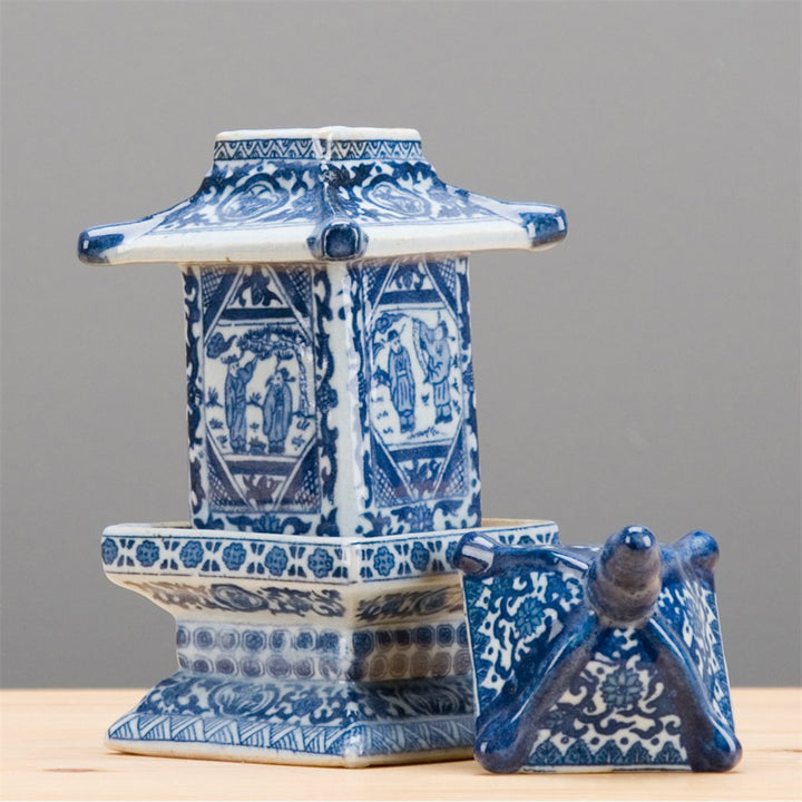 BLUE & WHITE PORCELAIN PAGODA