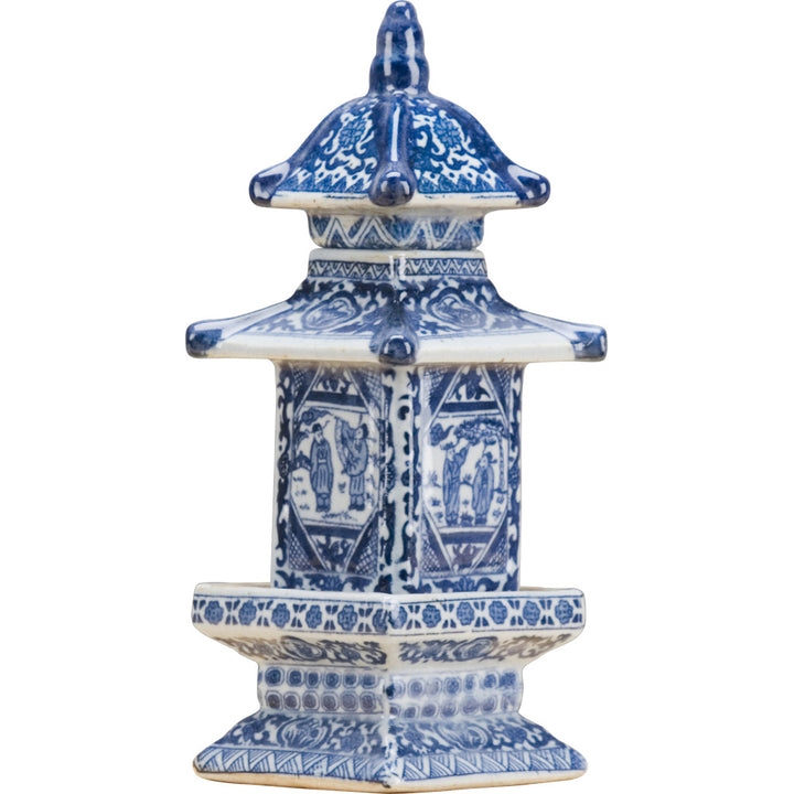 BLUE & WHITE PORCELAIN PAGODA