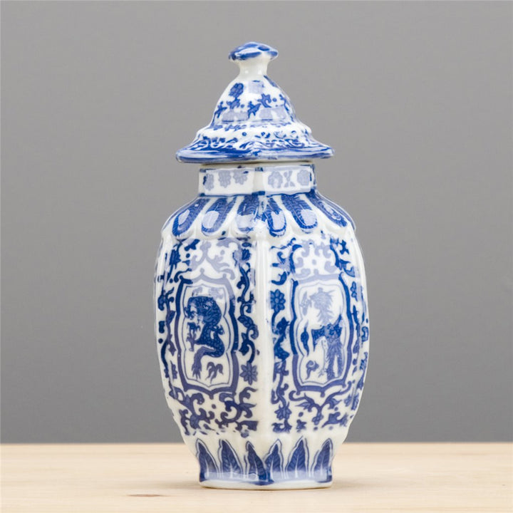 BLUE & WHITE SMALL LIDDED JAR