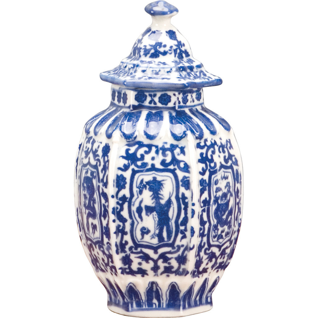 BLUE & WHITE SMALL LIDDED JAR
