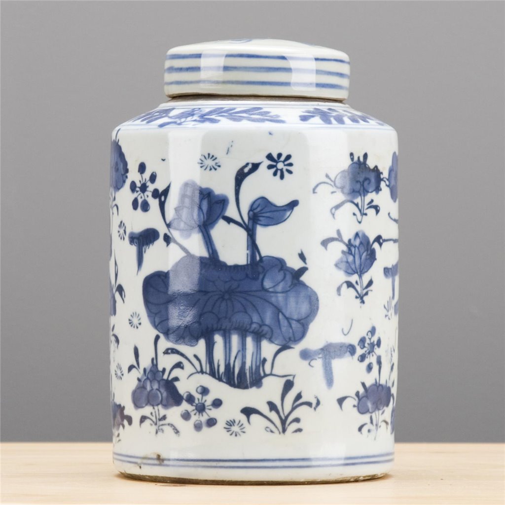 BLUE & WHITE FLOWER CLASSIC SMALL TEA JAR
