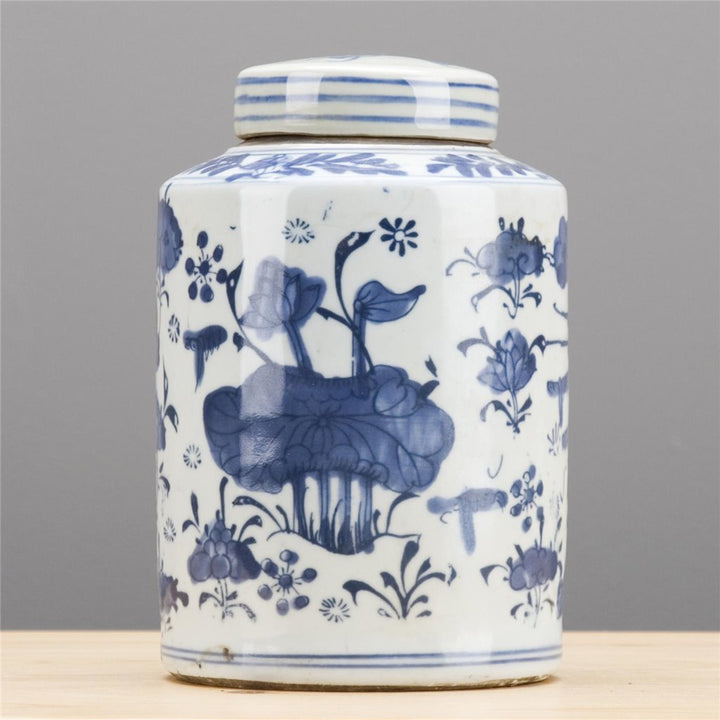 BLUE & WHITE FLOWER CLASSIC SMALL TEA JAR