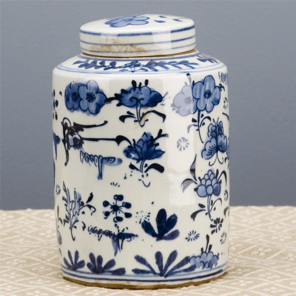 BLUE & WHITE FLOWER CLASSIC SMALL TEA JAR