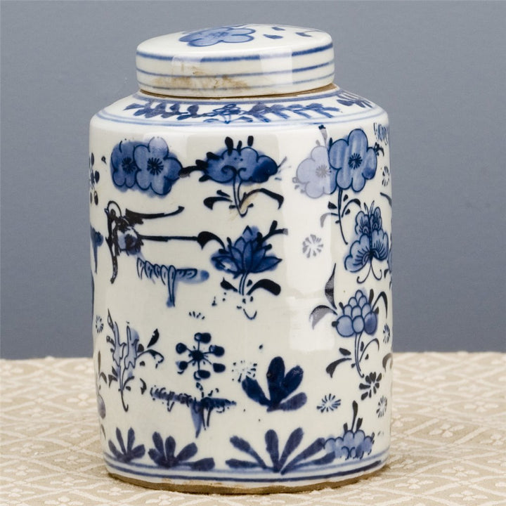 BLUE & WHITE FLOWER CLASSIC SMALL TEA JAR