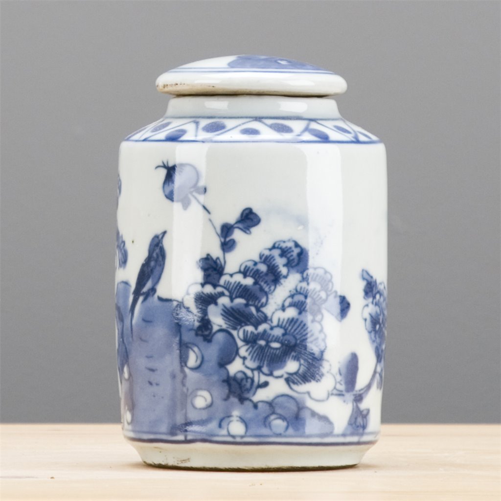 BLUE & WHITE PLUM BLOSSOM SMALL TEA JAR