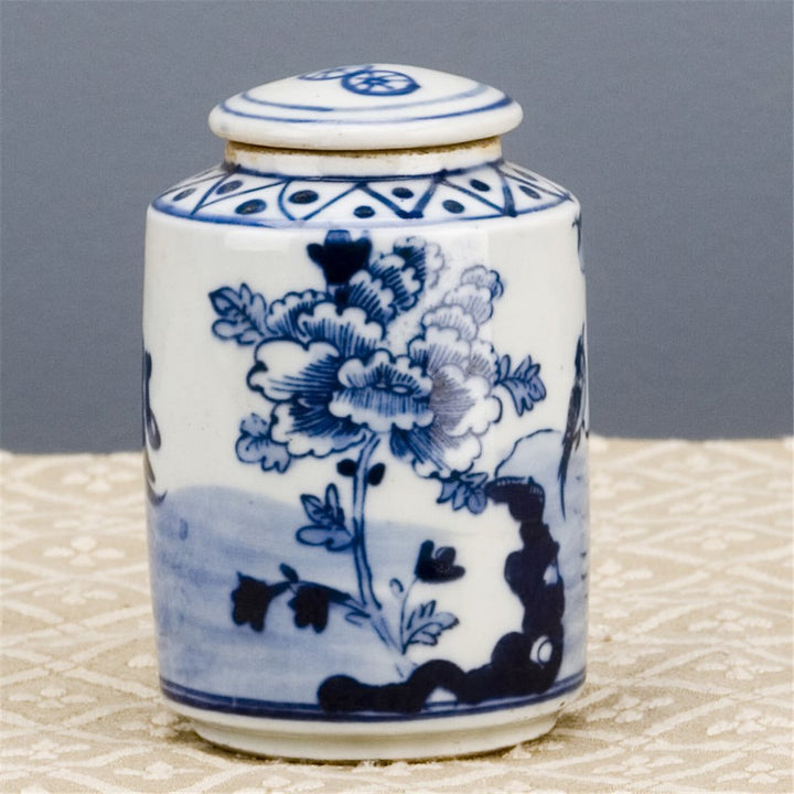 BLUE & WHITE PLUM BLOSSOM SMALL TEA JAR