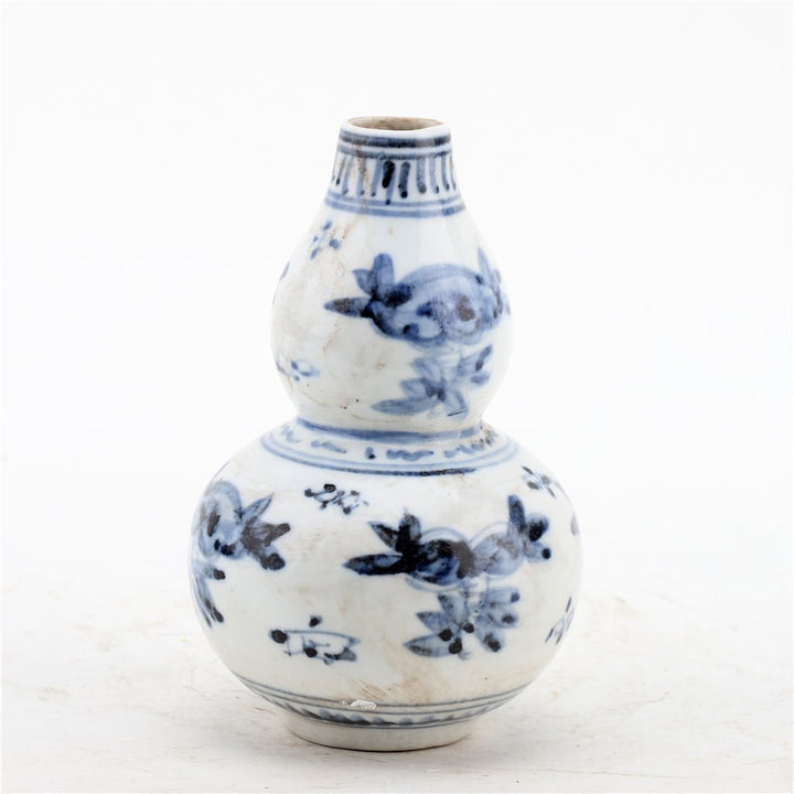 BLUE & WHITE BUD VASE, 6"H