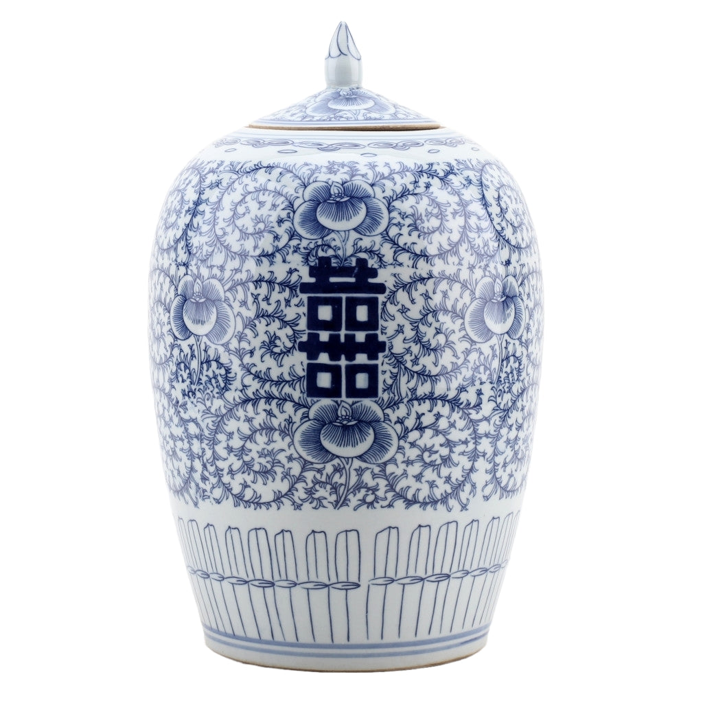 DOUBLE HAPPINESS MELON JAR, 14"