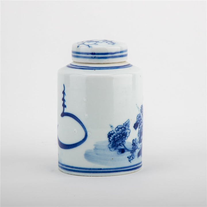 FLOWER SMALL CYLINDER LIDDED JAR