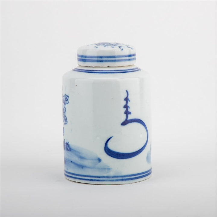 FLOWER SMALL CYLINDER LIDDED JAR