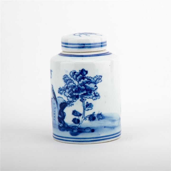 FLOWER SMALL CYLINDER LIDDED JAR
