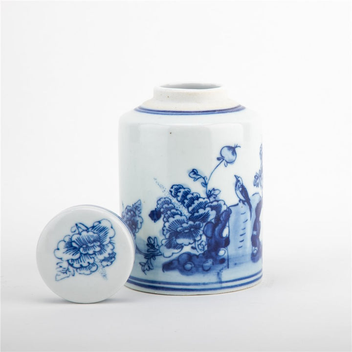 FLOWER SMALL CYLINDER LIDDED JAR