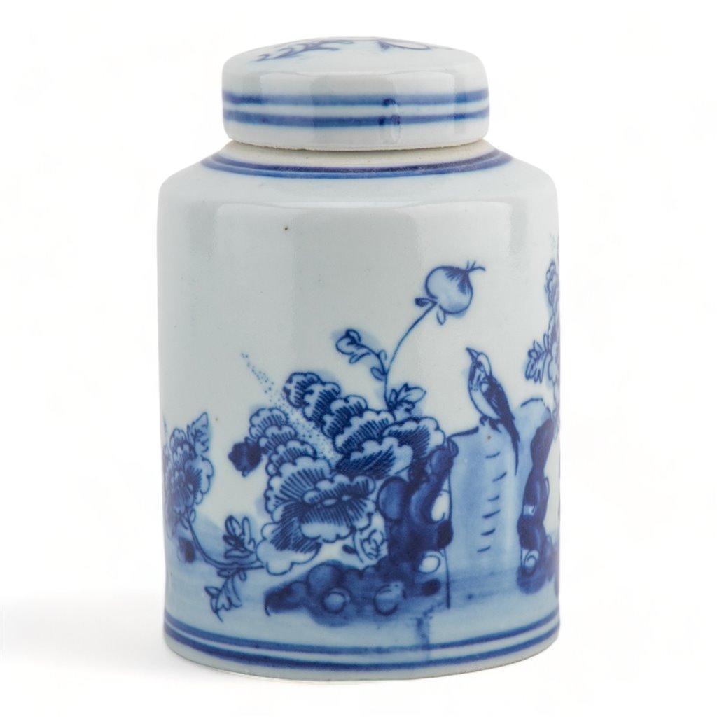 FLOWER SMALL CYLINDER LIDDED JAR