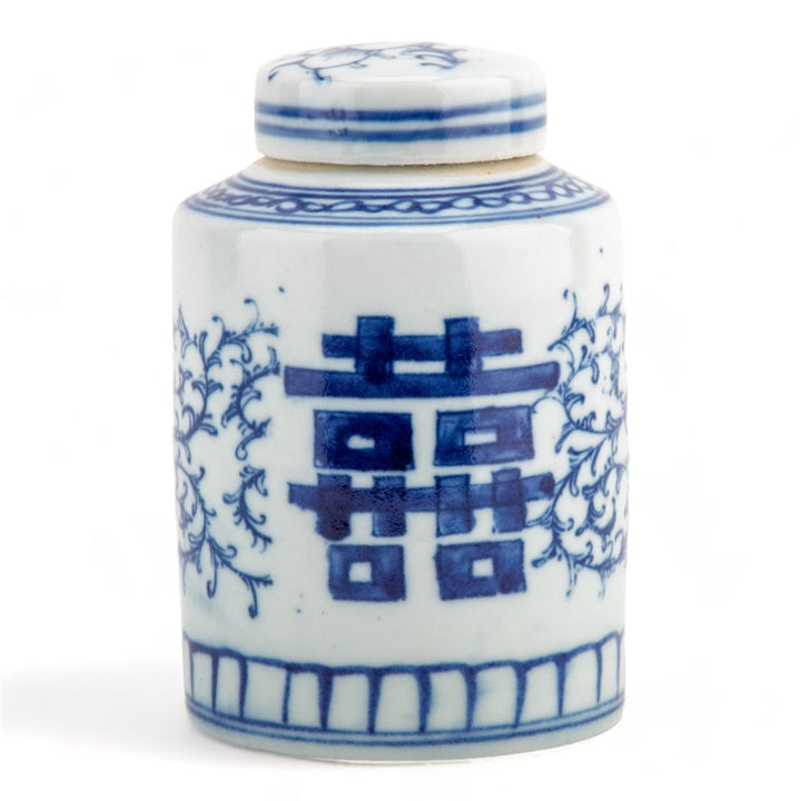 DOUBLE HAPPINESS SMALL CYLINDER LIDDED JAR