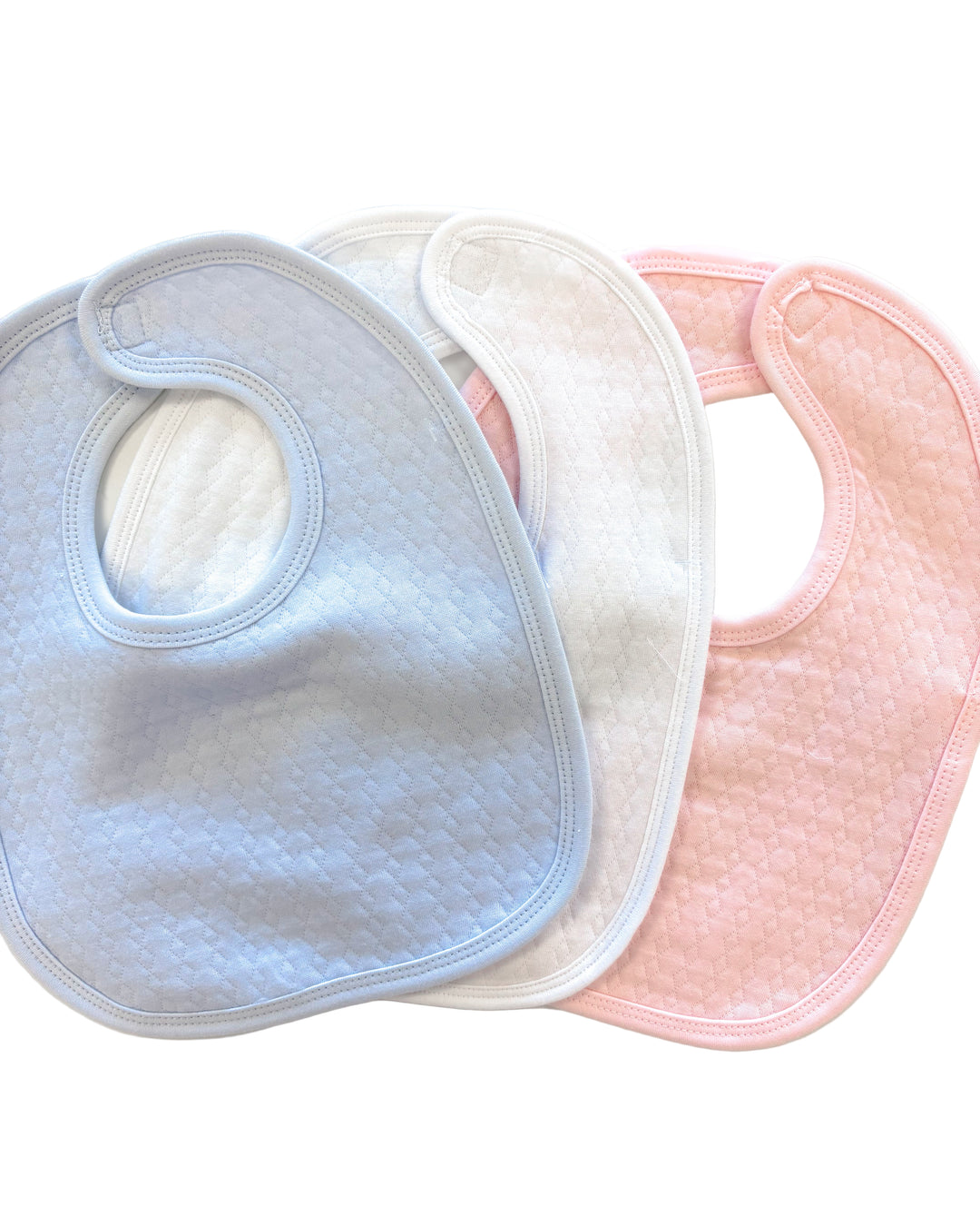 White Pearl Diamond Quilted Bib – Elegant Quilted Baby Bib in Pearl White | Walker Boutique