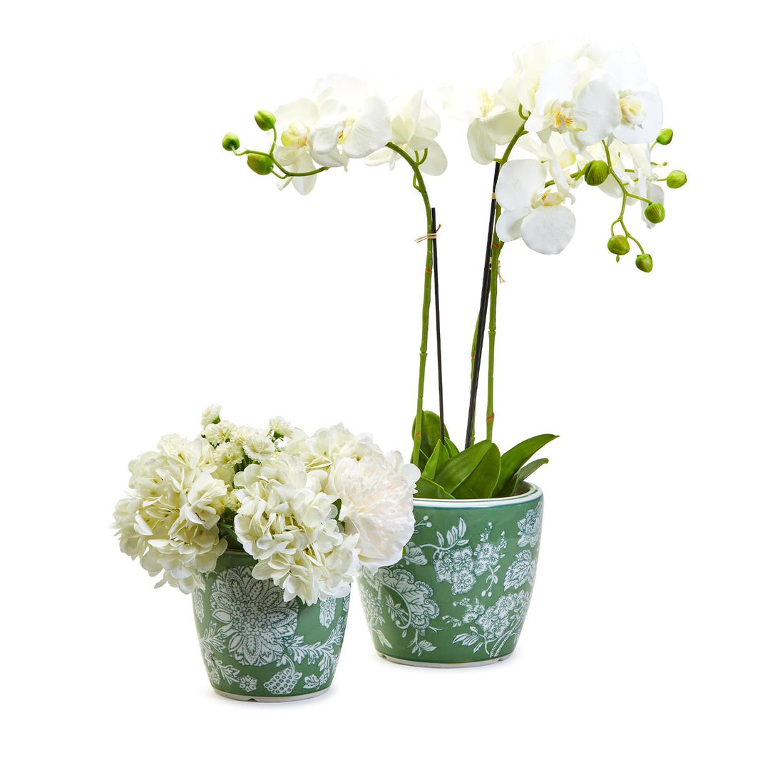 COUNTRYSIDE HAND-PAINTED PORCELAIN CACHEPOT/PLANTER/VASE