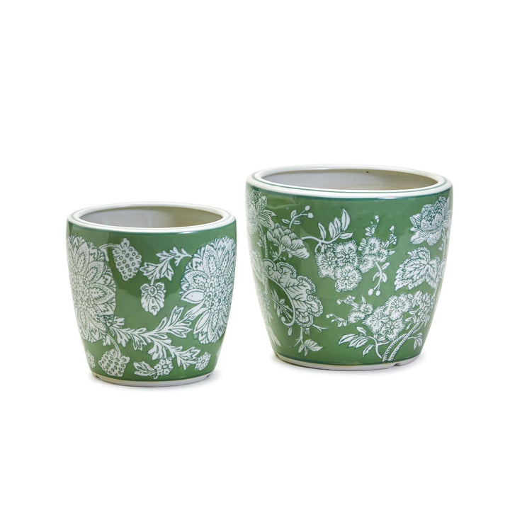 COUNTRYSIDE HAND-PAINTED PORCELAIN CACHEPOT/PLANTER/VASE