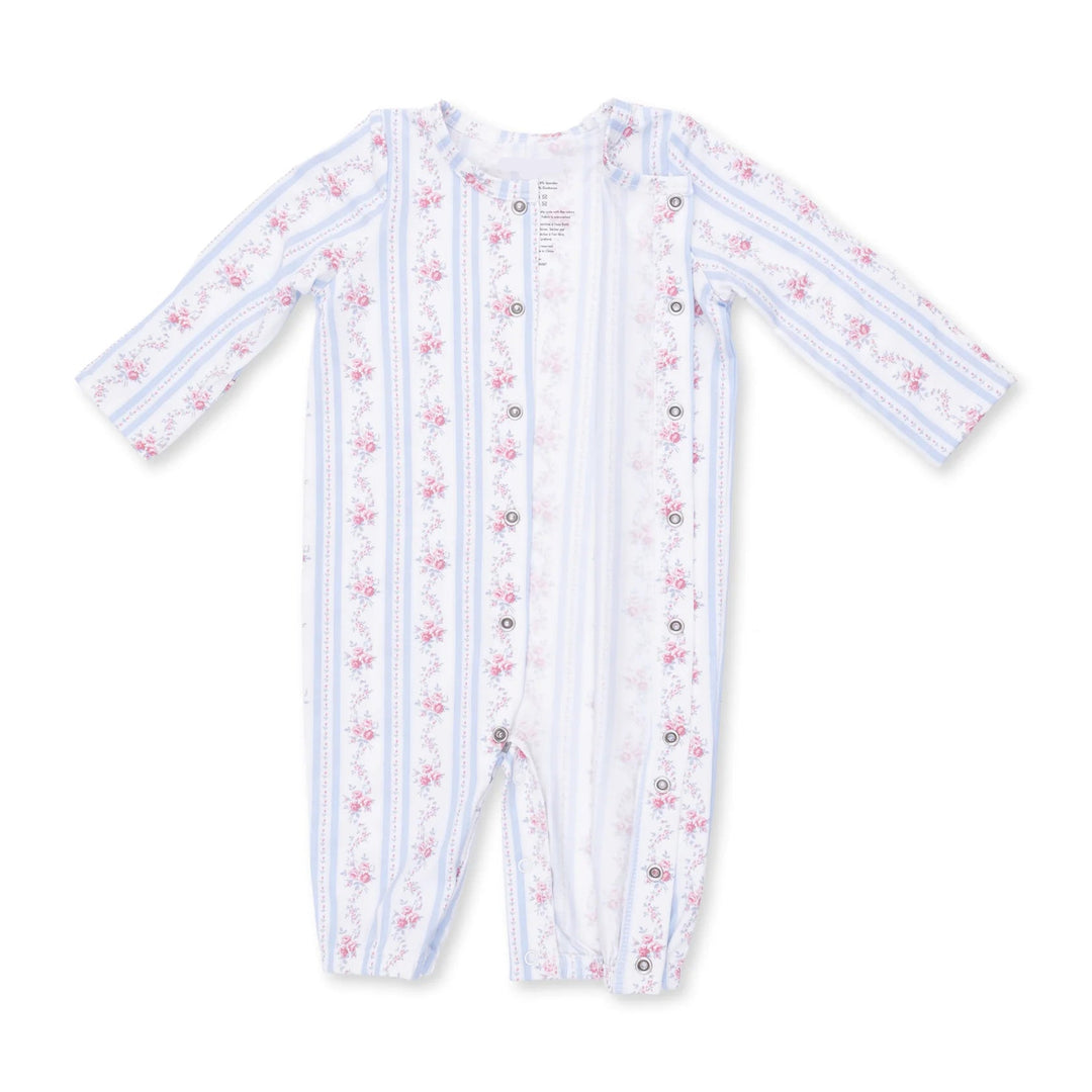 Angel Dear Anna Floral Stripe Convertible Gown and Knot Headband additional styling view of the baby gown with the anna floral stripe and knot design